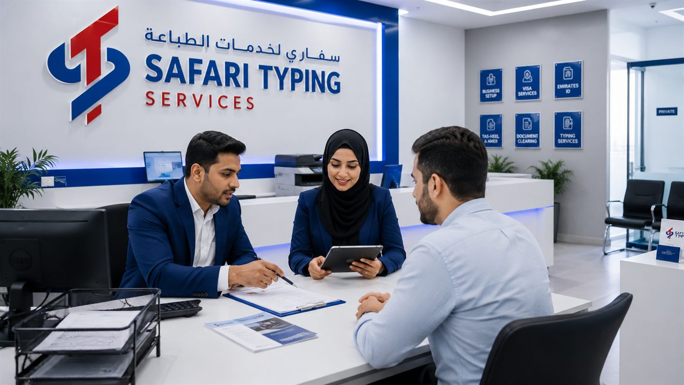 The Safari Typing Services Reception Desk Welcoming A Customer